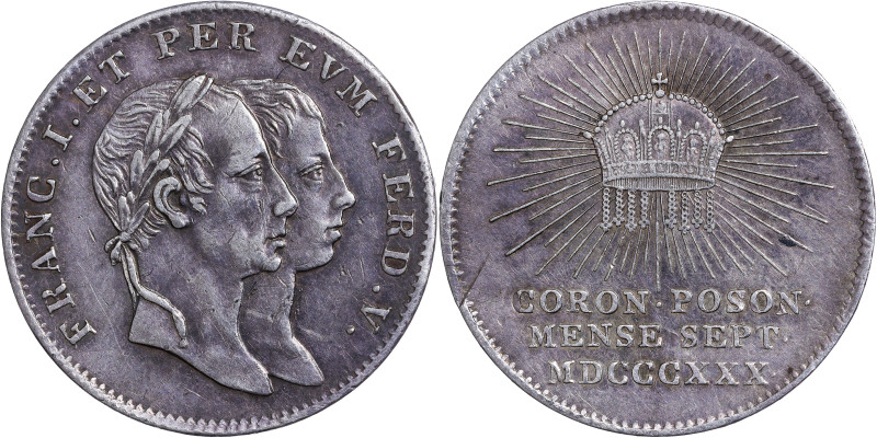 Ferdinand I of Austria, Austrian Empire
Silver token 1830 (smaller type). Coron...