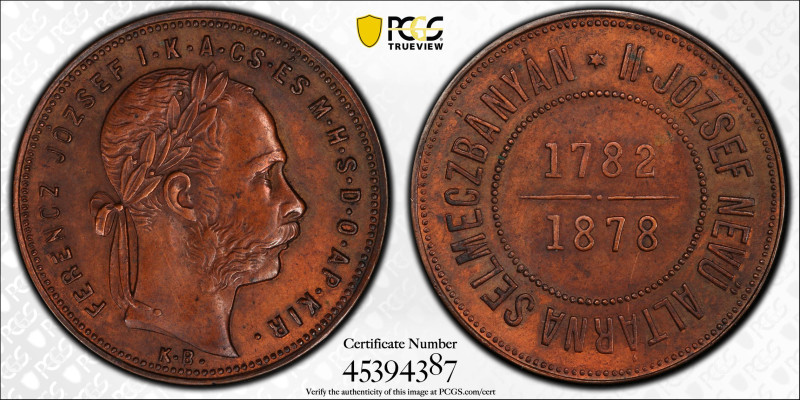 Francis Joseph I, Austrian Empire
Schemnitz Gulden 1878 (Copper Struck). Comple...