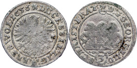 German States - Georg III, Ludwig IV, Christian, 3 Kreuzer 1656