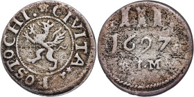 German States – Mecklenburg-Rostock, Stadt - 1 Dreiling 1697 IM.