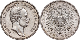 Germany - Empire Saxony-Albertine 5 Mark 1907 E