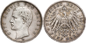 Germany – Bavaria – Otto 5 Mark 1907 D
