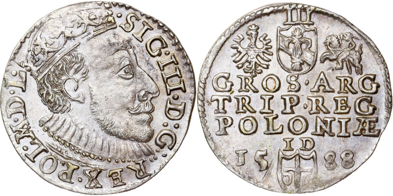 Zygmunt III Waza Groschen (Trojak) 1588 ID Olkusz

Sigismund III Vasa, 3 grosc...