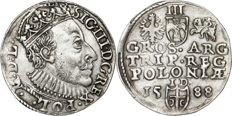 Zygmunt III Waza Groschen (Trojak) 1588 ID Olkusz

Sigismund III Vasa, 3 grosc...