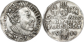 Poland – Sigismund III Vasa Groschen (Trojak) 1588 ID