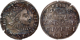 Poland – Sigismund III Vasa Groschen (Trojak) 1588 GE