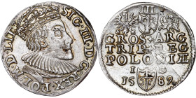 Poland – Sigismund III Vasa Groschen (Trojak) 1589 ID