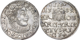 Poland – Sigismund III Vasa Groschen (Trojak) 1589 GE