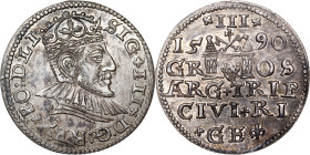 Poland – Sigismund III Vasa Groschen (Trojak) 1590 GE