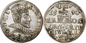 Poland – Sigismund III Vasa Groschen (Trojak) 1590 GE