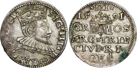 Poland – Sigismund III Vasa Groschen (Trojak) 1591 GE