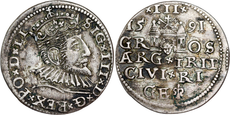 Zygmunt III Waza Groschen (Trojak) 1591 GE Riga

Sigismund III Vasa, 3 grosche...