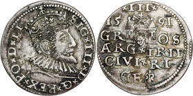 Poland – Sigismund III Vasa Groschen (Trojak) 1591 GE