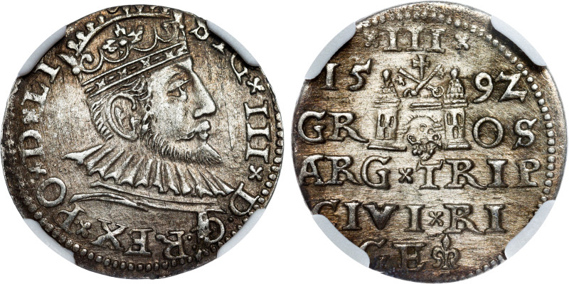 Zygmunt III Waza Groschen (Trojak) 1592 Riga

Sigismund III Vasa, 3 groschen 1...