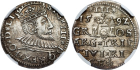 Poland – Sigismund III Vasa Groschen (Trojak) 1592 Riga