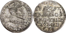 Poland – Sigismund III Vasa Groschen (Trojak) 1592 GE