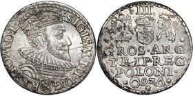 Poland – Sigismund III Vasa Groschen (Trojak) 1592 Malbork