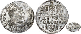 Poland – Sigismund III Vasa Groschen (Trojak) 1592 Olkusz