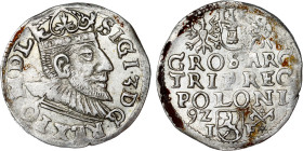 Poland – Sigismund III Vasa Groschen (Trojak) 1592 IF