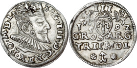 Poland – Sigismund III Vasa Groschen (Trojak) 1592 Vilnius