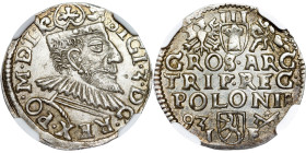 Poland – Sigismund III Vasa Groschen (Trojak) 1593 Posen