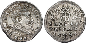 Poland – Sigismund III Vasa Groschen (Trojak) 1594 Vilnius