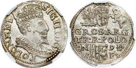 Poland – Sigismund III Vasa Groschen (Trojak) 1595 Olkusz