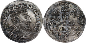 Poland – Sigismund III Vasa Groschen (Trojak) 1595 Olkusz