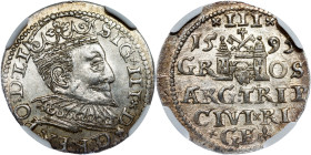 Poland – Sigismund III Vasa Groschen (Trojak) 1595 Riga