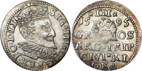 Poland – Sigismund III Vasa Groschen (Trojak) 1595 Riga