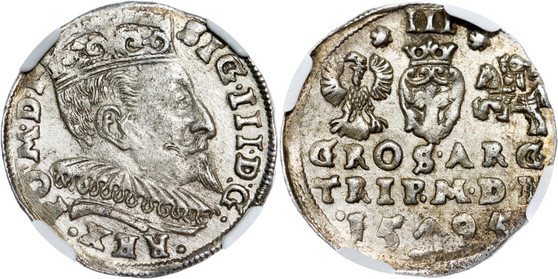 Zygmunt III Waza Groschen (Trojak) 1595 Wilno

Sigismund III Vasa, 3 groschen ...