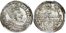 Poland – Sigismund III Vasa Groschen (Trojak) 1596 Olkusz