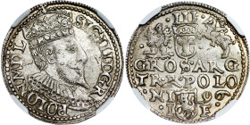 Poland – Sigismund III Vasa Groschen (Trojak) 1596 Olkusz