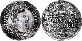 Poland – Sigismund III Vasa Groschen (Trojak) 1596 Olkusz