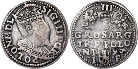 Poland – Sigismund III Vasa Groschen (Trojak) 1596 Olkusz