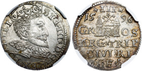 Poland – Sigismund III Vasa Groschen (Trojak) 1596 Riga