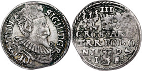 Poland – Sigismund III Vasa Groschen (Trojak) 1597 Olkusz