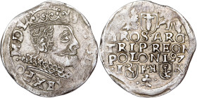 Poland – Sigismund III Vasa Groschen (Trojak) 1597 IF HR