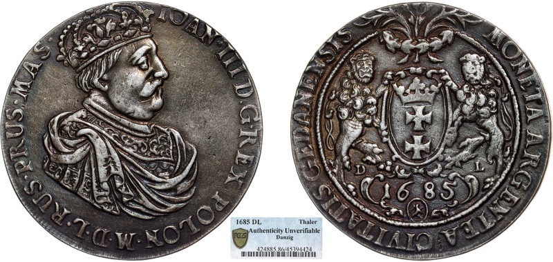 Jan III Sobieski. Taler (Thaler) 1685, Gdansk/ Danzig

Obverse: Bust of the ki...