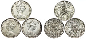 Australia – Elizabeth II – 50 Pence Lot – 3 pcs