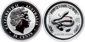 Australia – Elizabeth II – Snake 50 Cents 2001