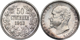 Bulgaria – Ferdinand I, 50 Stotinki 1913