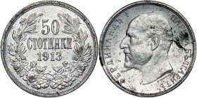 Bulgaria – Ferdinand I, 50 Stotinki 1913