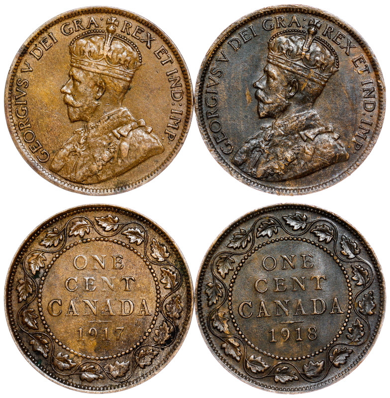 George V, One Cent 1917 and 18 – 2 pcs

EF/gEF

EF/gEF