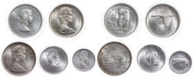 Canada – Elizabeth II, Silver LOT – 5pcs