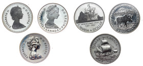 Canada – Elizabeth II, Silver Dollars LOT – 3pcs