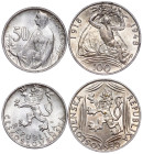 Czechoslovakia – 50, 100 Korun – 2 pcs