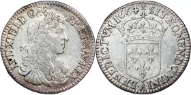 France - LOUIS XIV "THE SUN KING" 1/12 ECU 1664 A