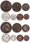 France – Copper, Silver LOT – 7pcs