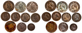 France – Copper LOT – 10pcs